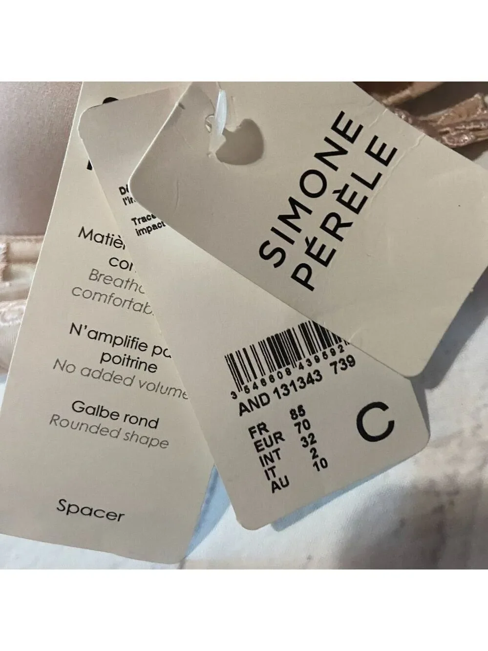 Simone Perele Andora 3D Molded-Cup Bra: French T-Shirt Bra Style 32C NWT